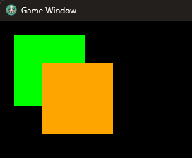 Two overlapping rectangles drawn to the screen